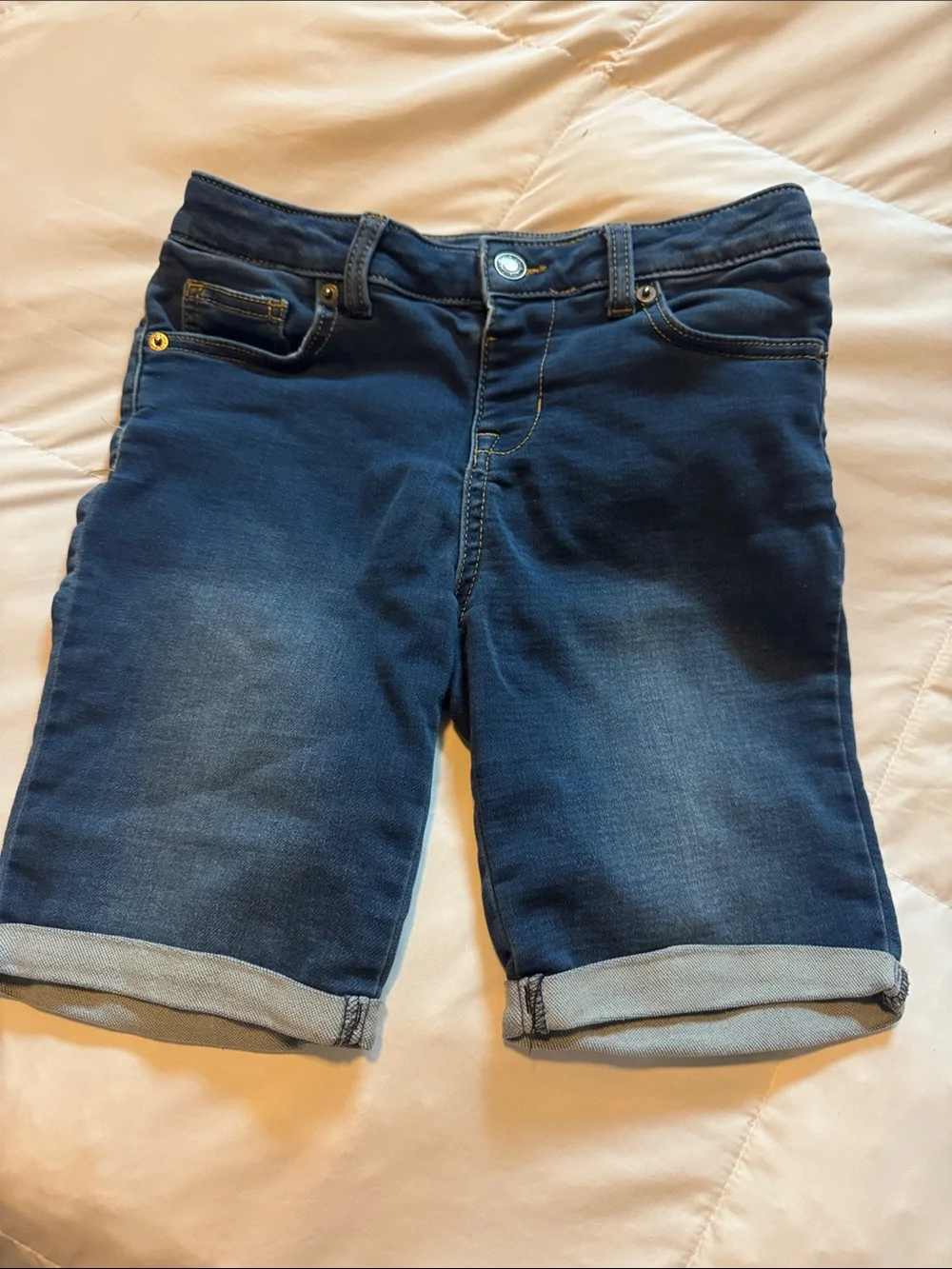 Girls Dark Blue Denim Bermuda Short